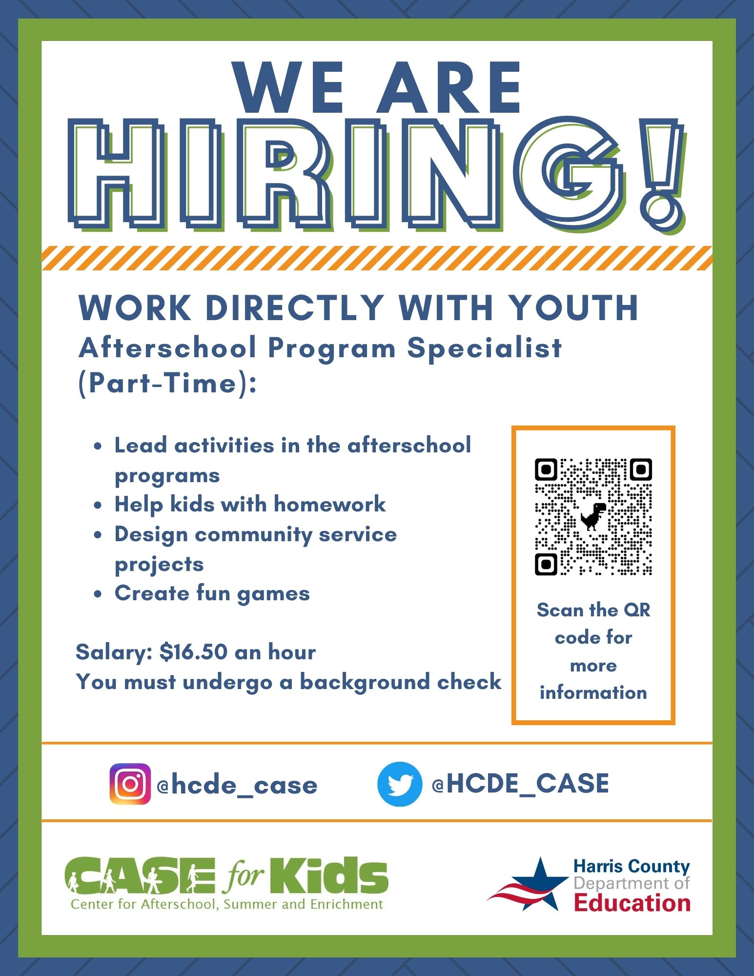 Hiring flyer: link to hiring page